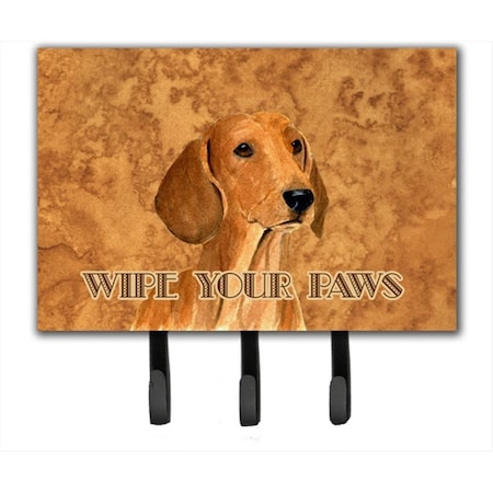 Carolines Treasures 6 x 9 in. Red Dachshund Wipe Your Paws Leash or Key Holder SS4895TH68